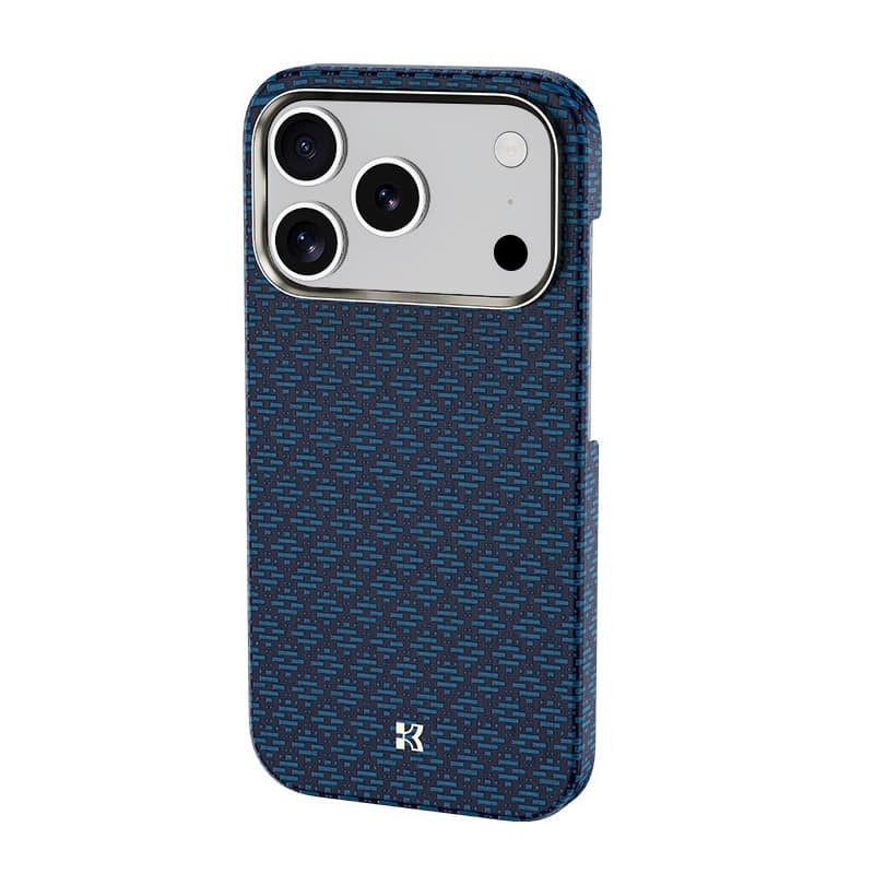 Benks magnetické kevlarové pouzdro Armor Air Armor Grid s kovovým rámem 600D (0069) pro iPhone 17 Pro modré - náhled 3