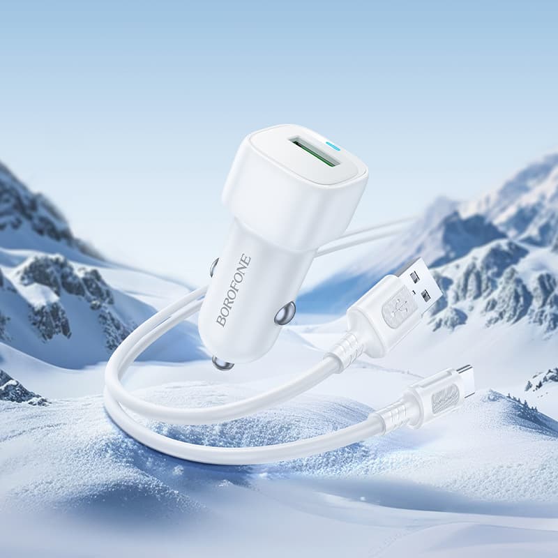 Autonabíječka Borofone BZ34 Cloud s kabelem USB na Type-C 18W bílá - náhled 3