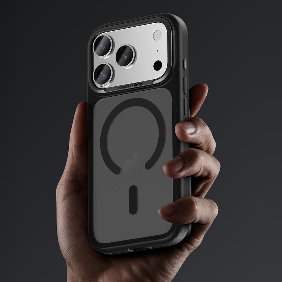 Magnetický kryt Benks Mist s kovovým rámem pro iPhone 17 Pro Max (s tlačítkem pro ovládání fotoaparátu) šedý - náhled 3