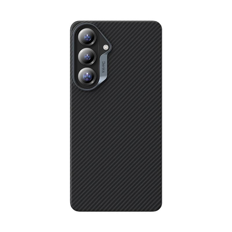 Magnetický kryt s kovovým rámečkem Benks Armor Air Kevlar 600D pro Samsung Galaxy S26 - černý - náhled 3
