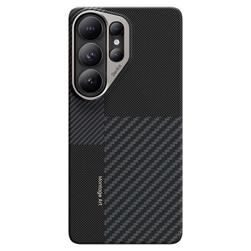Magnetický kryt s kovovým rámečkem Benks Montage Armor Air Kevlar 600D+1500D pro Samsung Galaxy S26 Ultra - černý - náhled 3