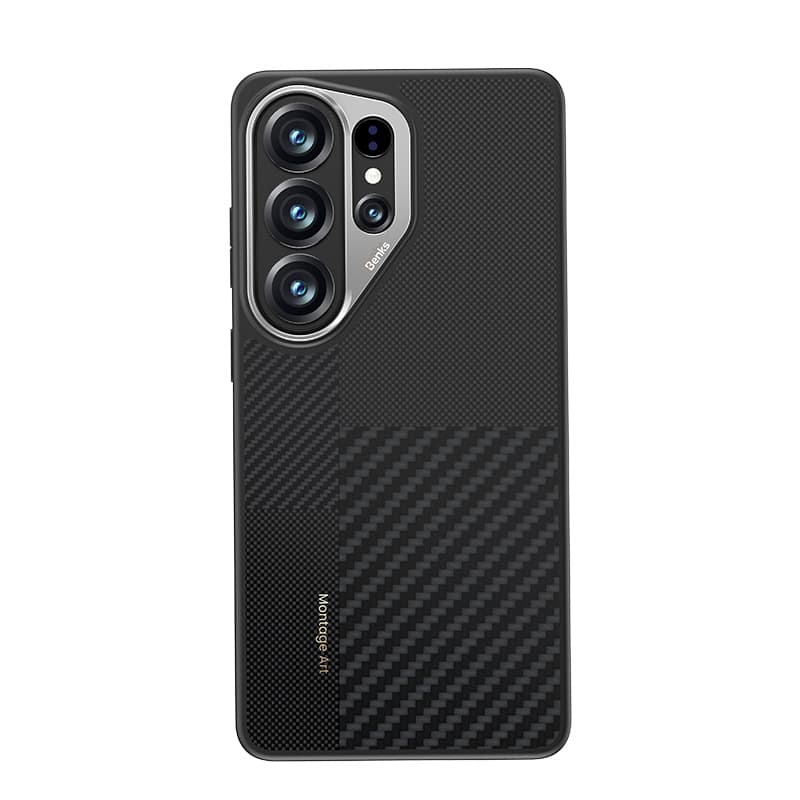 Magnetický kryt s kovovým rámečkem Benks Montage Armor Pro Kevlar 600D+1500D pro Samsung Galaxy S26 Ultra - černý - náhled 3