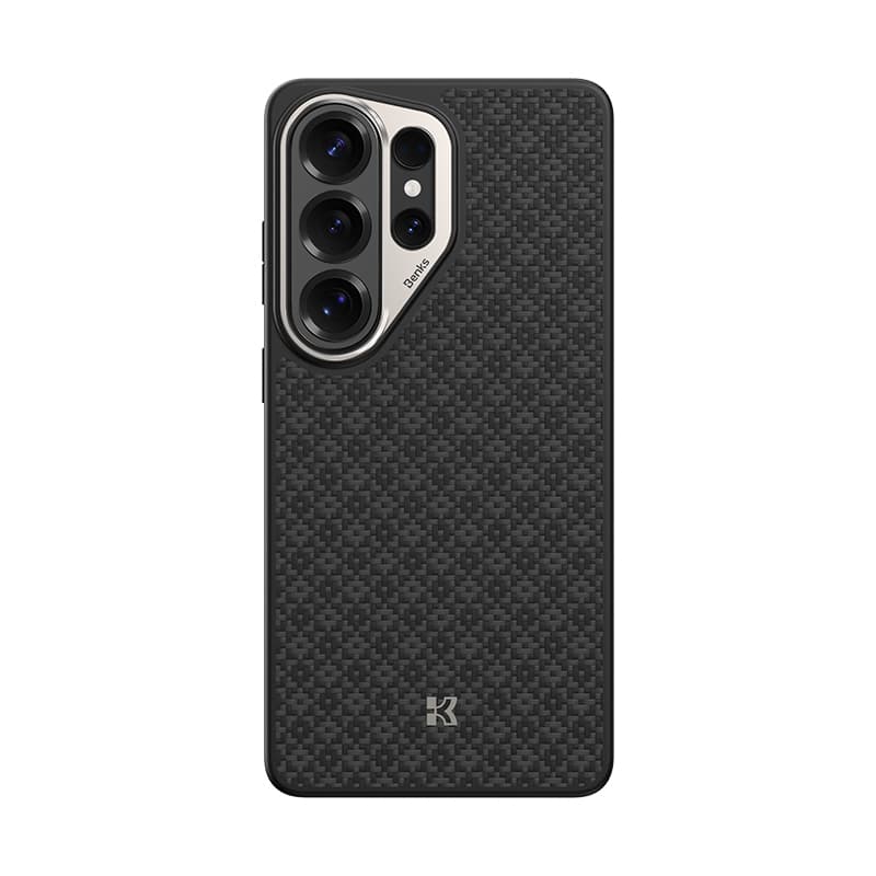Magnetický kryt s kovovým rámečkem Benks Armor Pro Grid Kevlar 600D pro Samsung Galaxy S26 Ultra - černý - náhled 3