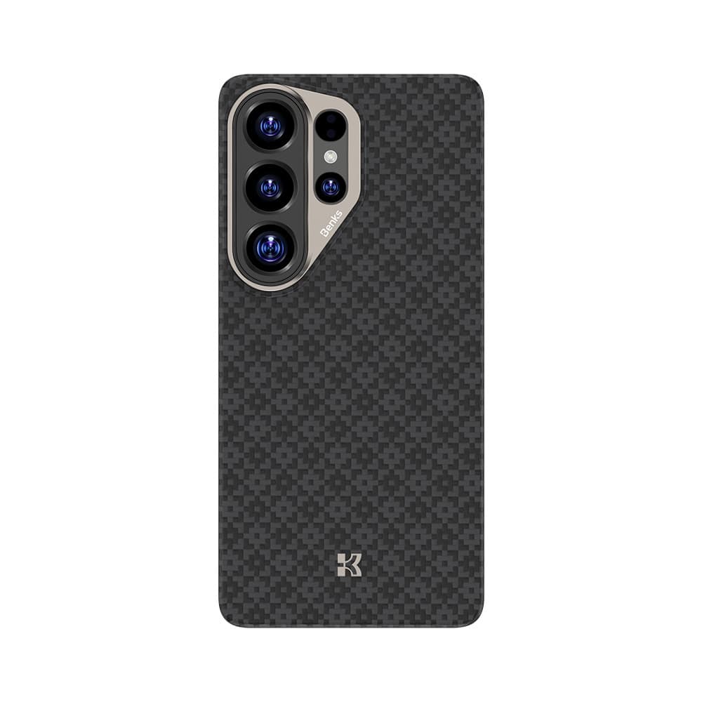 Magnetický kryt s kovovým rámečkem Benks Armor Air Grid Kevlar 600D pro Samsung Galaxy S26 Ultra - černý - náhled 3