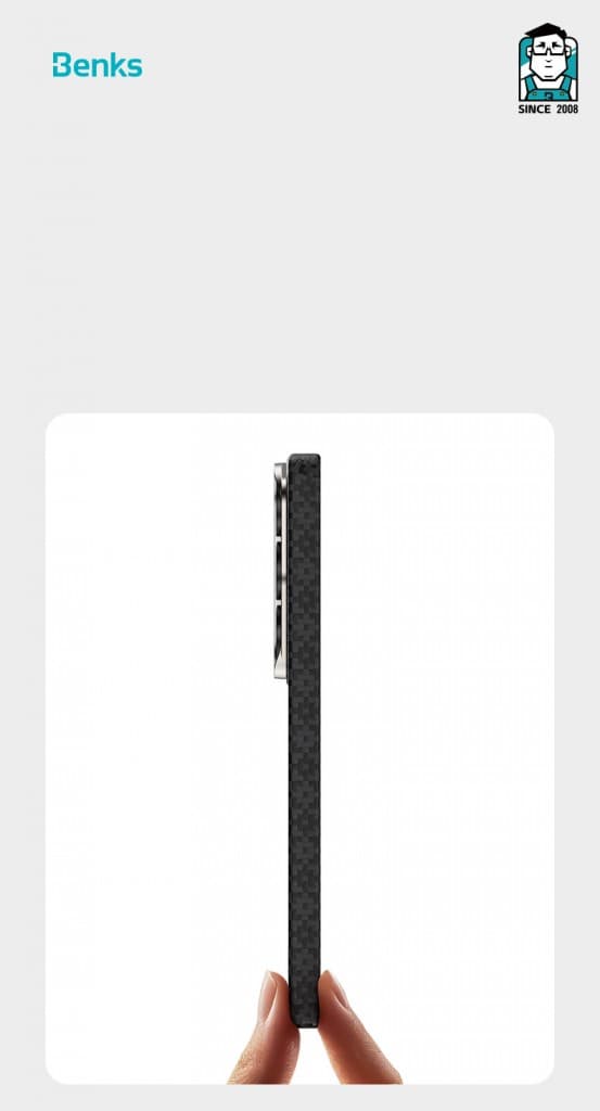 Magnetický kryt s kovovým rámečkem Benks Armor Air Grid Kevlar 600D pro Samsung Galaxy S26 Plus - černý - náhled 3