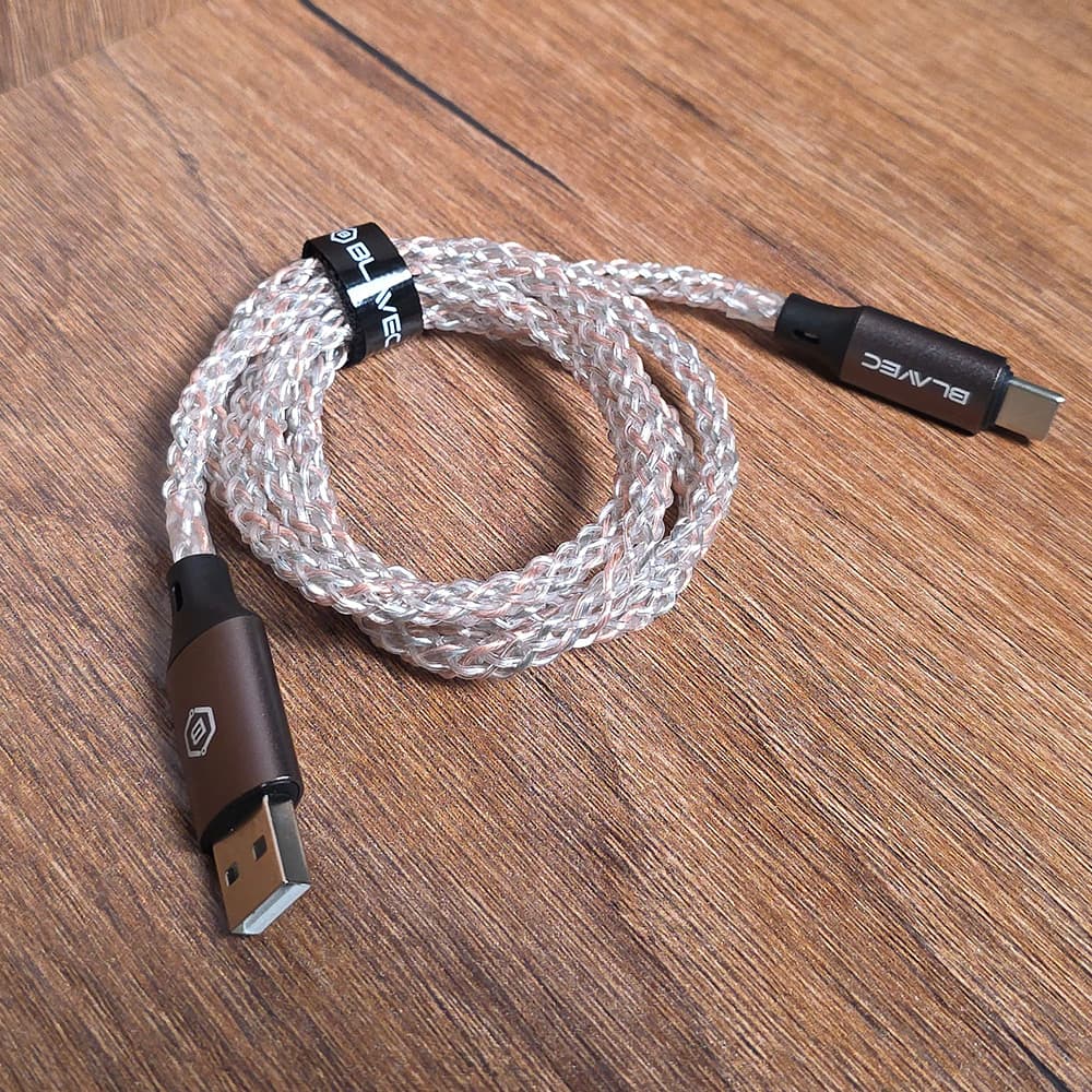 Blavec Neon svítící kabel USB-A na USB-C, QC 3.0, 60W, 3A, 1 m, RGB - náhled 3