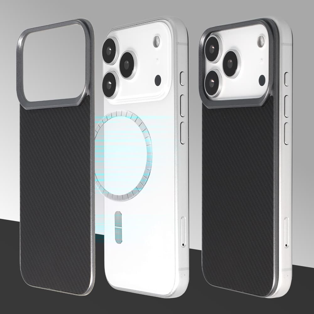 Aramidový kryt Liavec Carbon Layer MagSafe pro iPhone 17 Pro Max černý - náhled 3