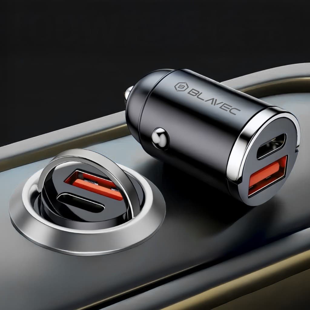 Rychlonabíječka do auta Blavec BS-02B-C Aero 30W s kabelem USB-C černá - náhled 2