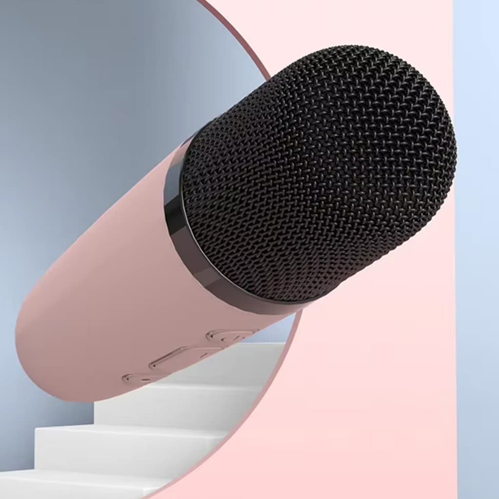 Přenosný Bluetooth reproduktor Blavec WS-07 Karaoke Party s mikrofony růžový - náhled 3