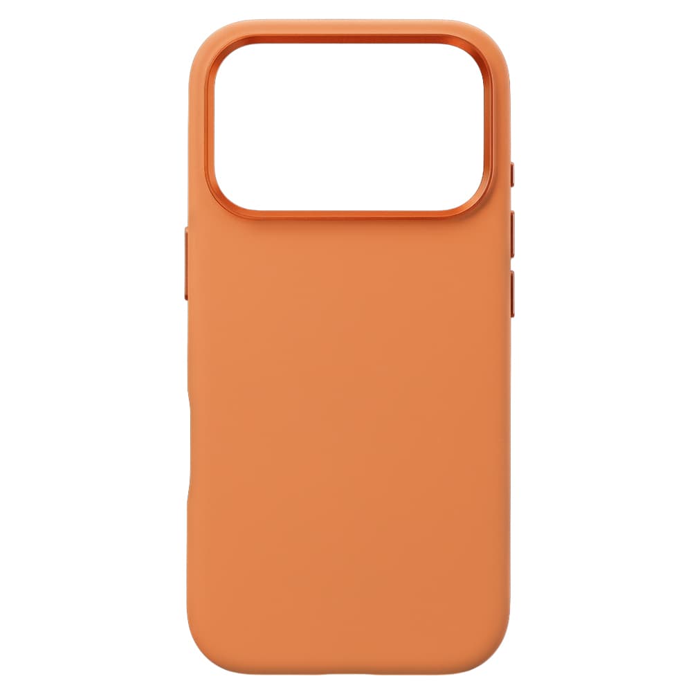 Silikonový kryt Liavec Silky s kovovým rámečkem fotoaparátu pro Apple iPhone 17 Pro oranžový - náhled 3