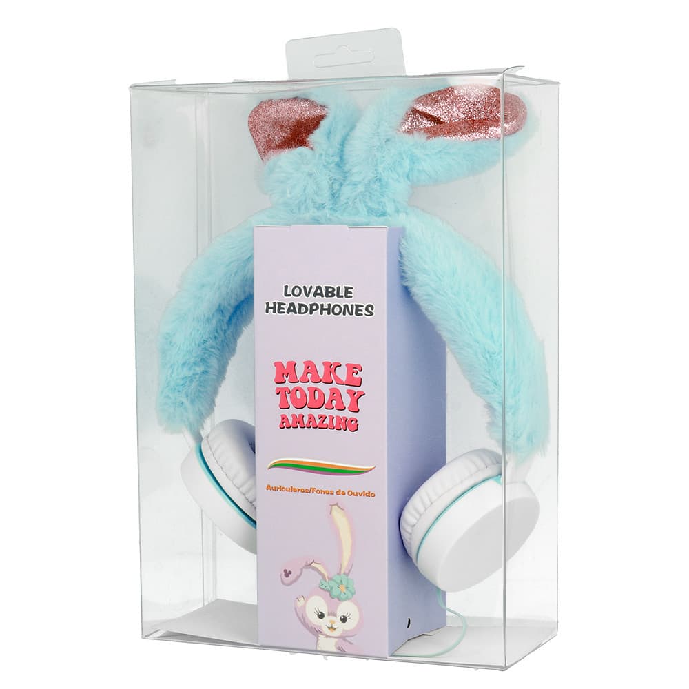 Sluchátka GJBY Plush Rabbit modrá - náhled 3