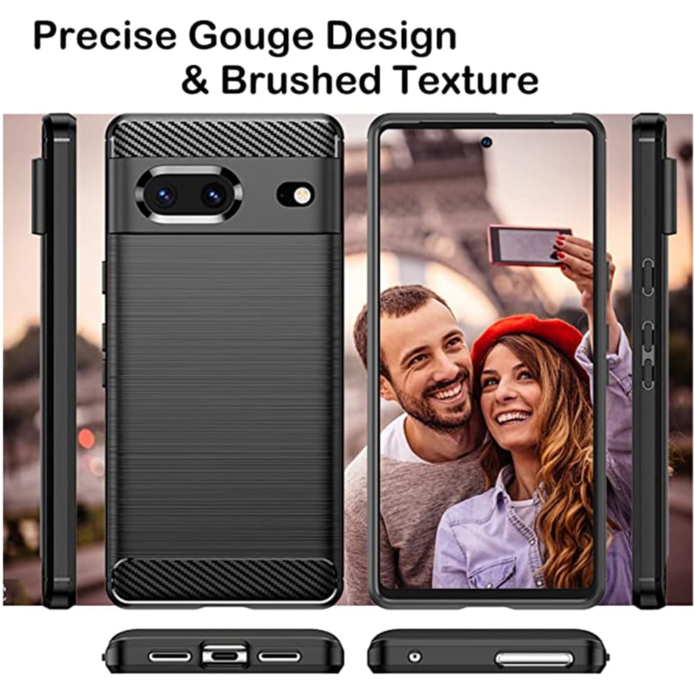 Techsuit Karbon Silikon Google Pixel 7 Černý - náhled 4