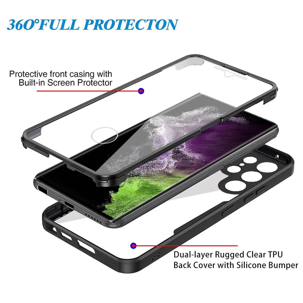 Techsuit ColorVerse 360 Series Screen Protector Samsung Galaxy S24 Ultra Black - náhled 4