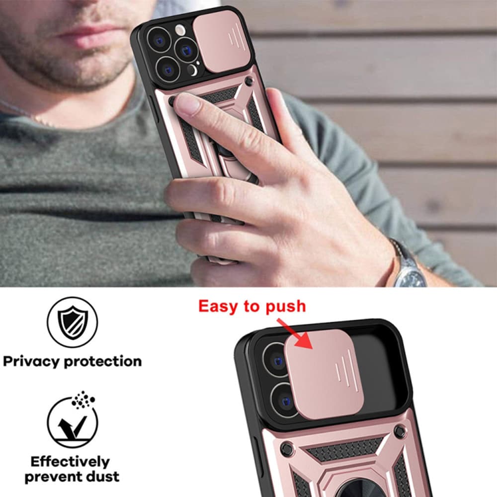 Techsuit CamShield Series iPhone 13 Pro růžové zlato - náhled 4