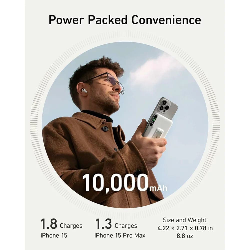 Anker Powerbanka MagGo A1654G21 10000mAh 15W bílá - náhled 4