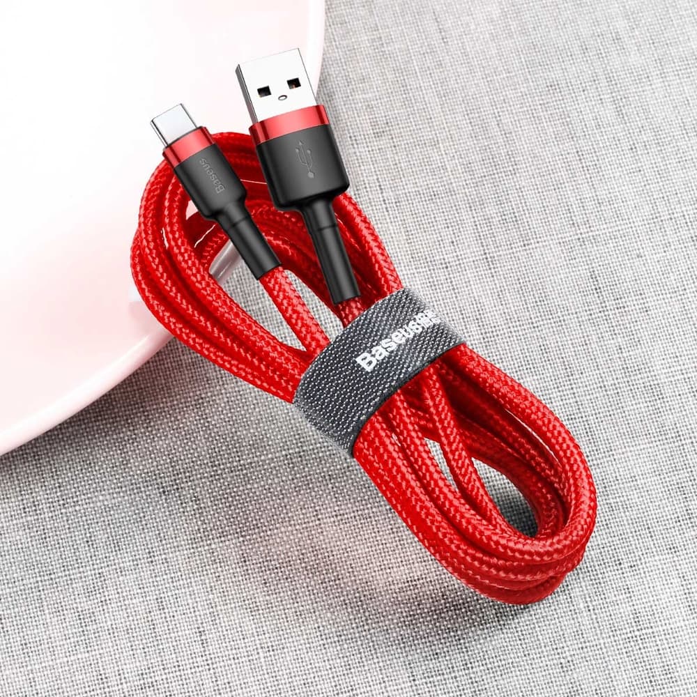 Baseus Cafule USB Type-C Rychlonabíjecí 3A 0.5m Červený - náhled 4