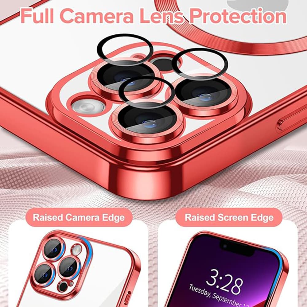 Techsuit Luxusní Křišťálové MagSafe iPhone 13 Pro Červené - náhled 4