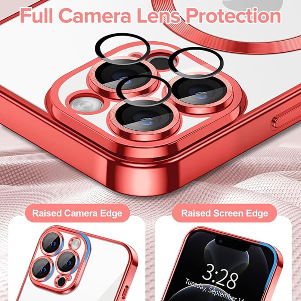 Techsuit Luxusní Křišťálový MagSafe iPhone 12 Pro Červený - náhled 4