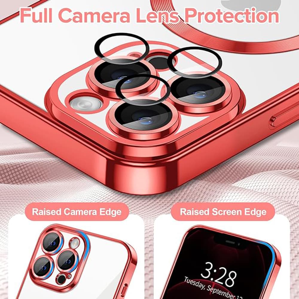 Techsuit Luxusní Křišťál MagSafe iPhone 12 Pro Max Červený - náhled 4