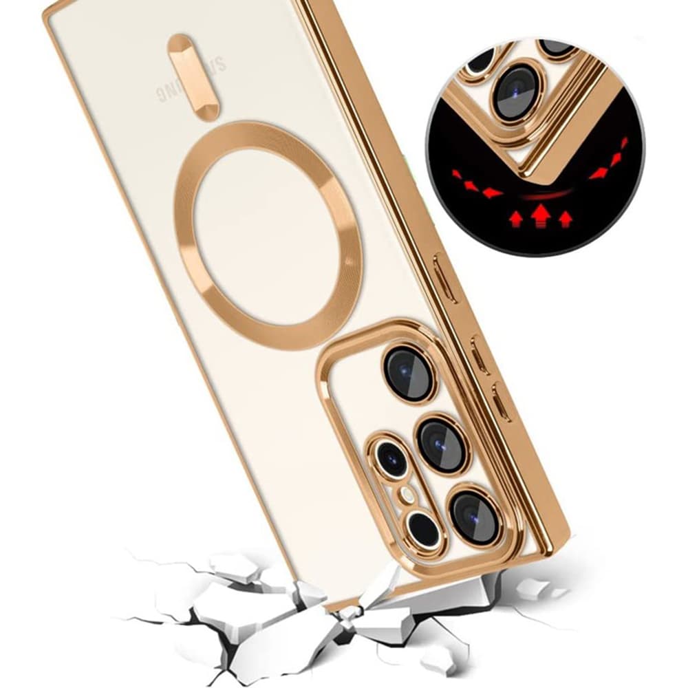 Techsuit Křišťálový MagSafe Samsung Galaxy S22 Ultra Růžový - náhled 4