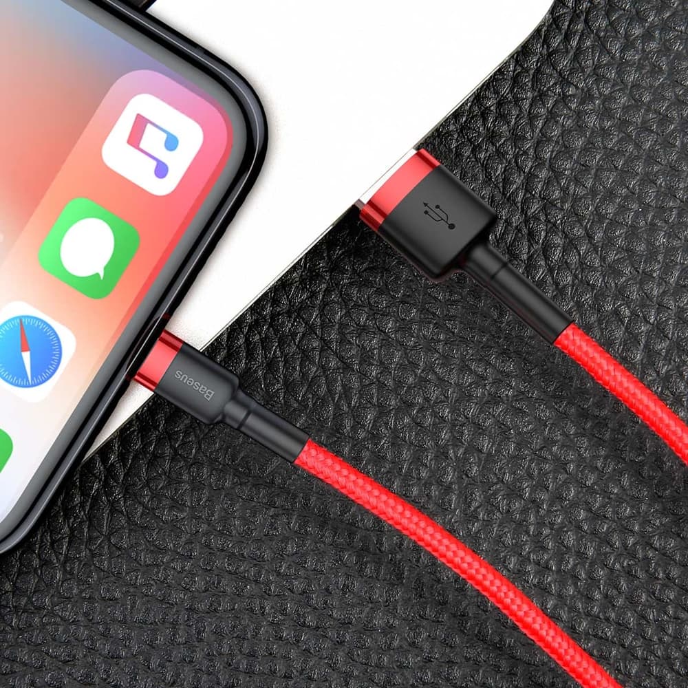 Baseus Datový kabel Cafule USB to Lightning 1.5A 2m Červený - náhled 4