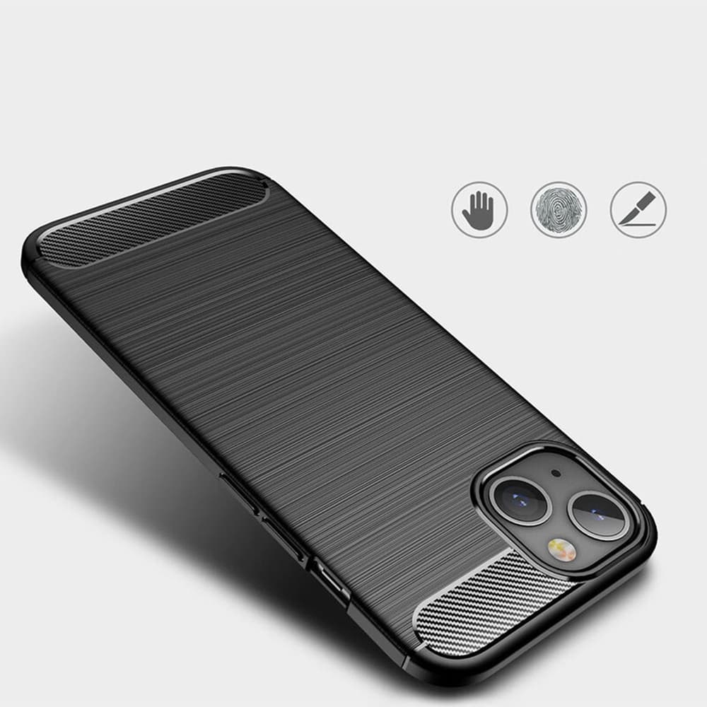 Techsuit Karbon Silikon iPhone 14 Černý - náhled 4