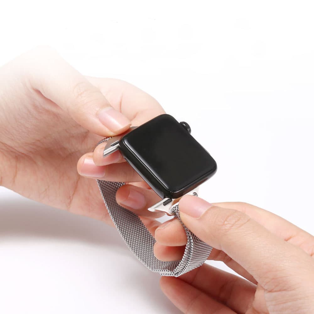 Techsuit - řemínek k hodinkám (W034) - Apple Watch 1/2/3/4/5/6/7/8/9/10/11/SE/SE 2/SE 3/Ultra/Ultra 2/Ultra 3 (42/44/45/46/49mm) - stříbrný - náhled 4