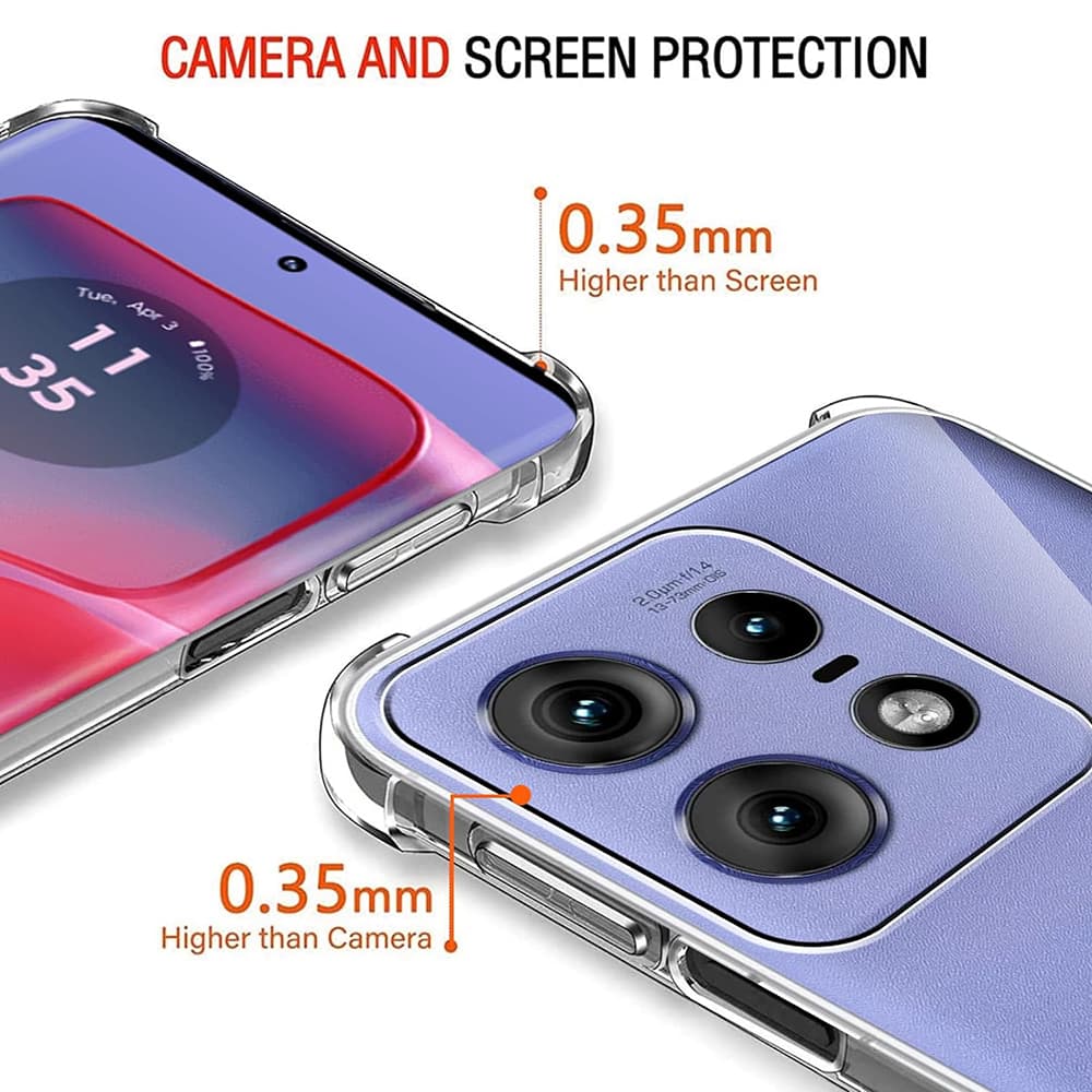 Techsuit Shockproof Clear Silicone pro Motorola Edge 50 Pro Clear - náhled 4