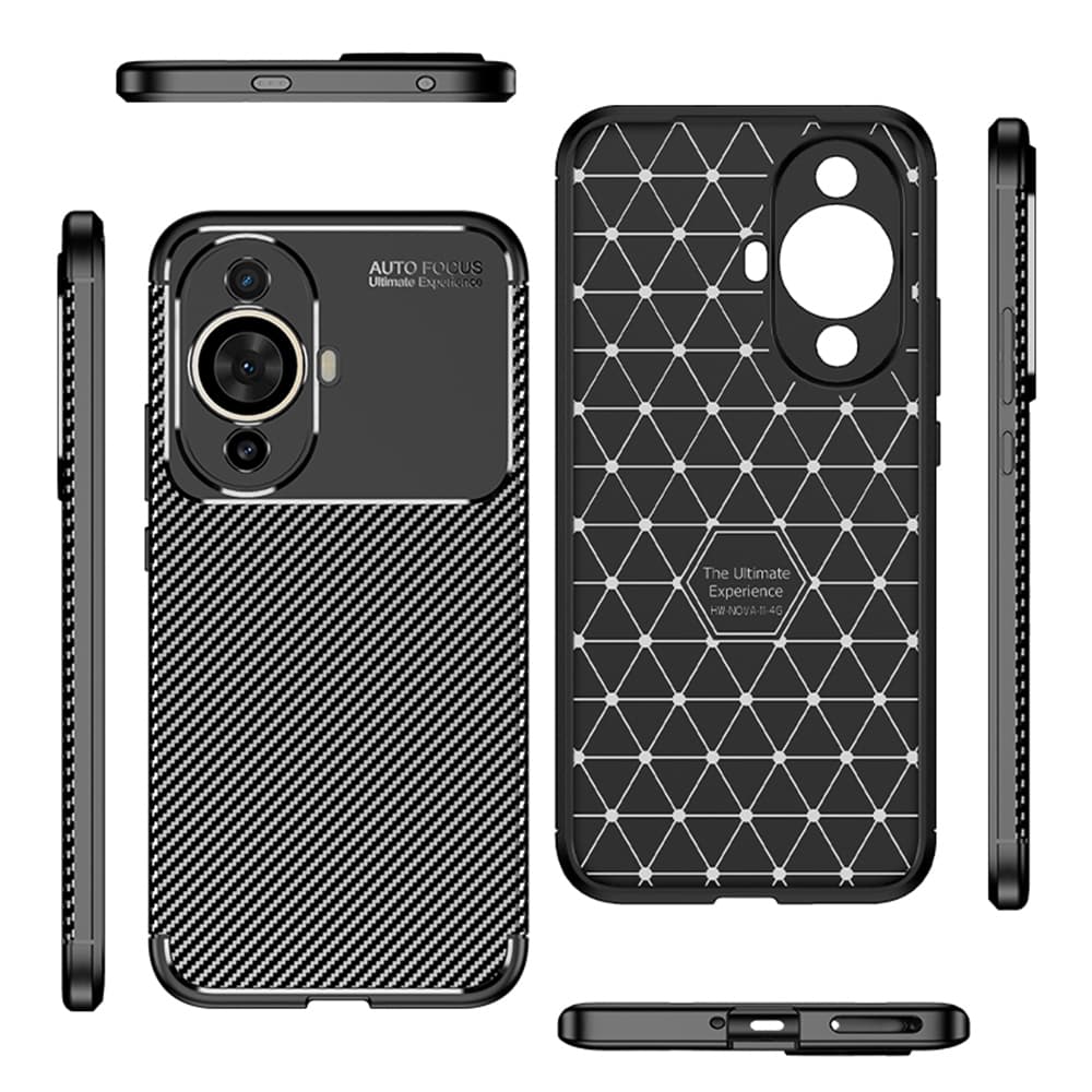 Techsuit CarbonFiber Huawei nova 11 nova 12s Black - náhled 4