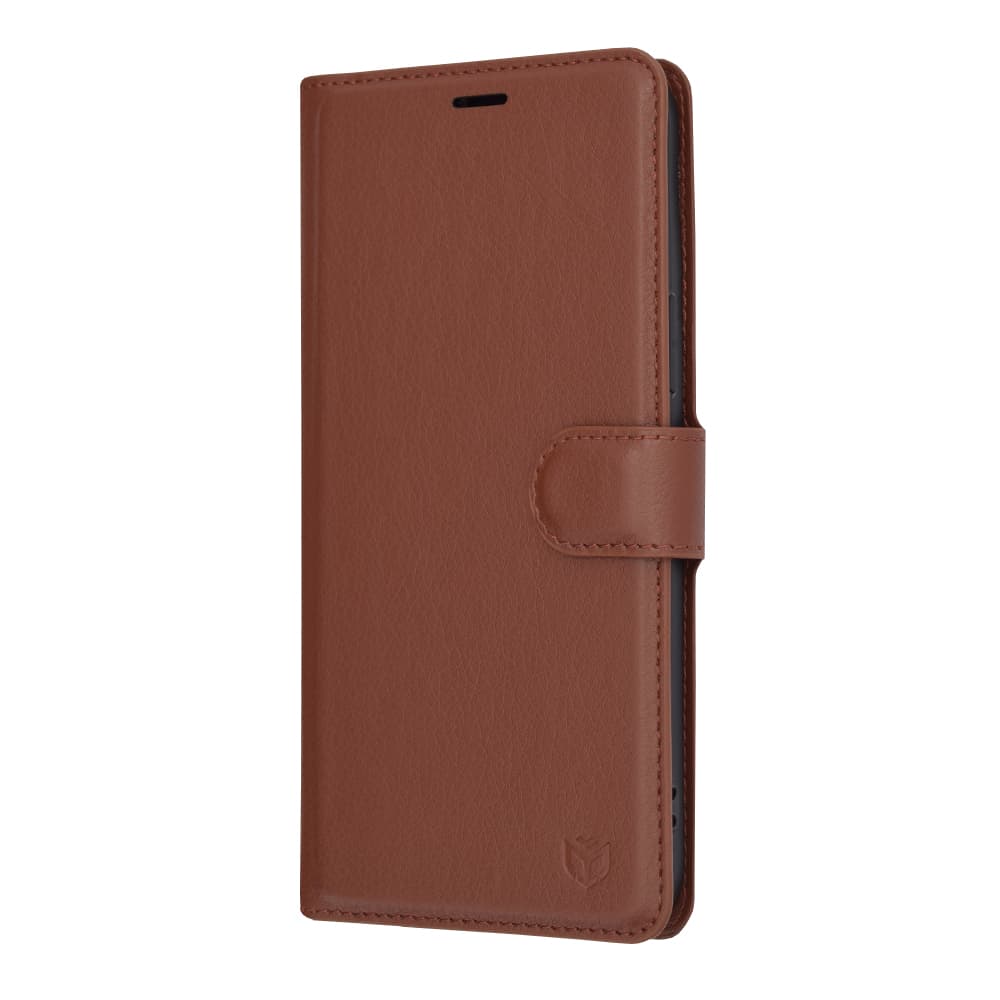 Techsuit Kožené pouzdro iPhone 13 Pro Max Hnědé - náhled 4