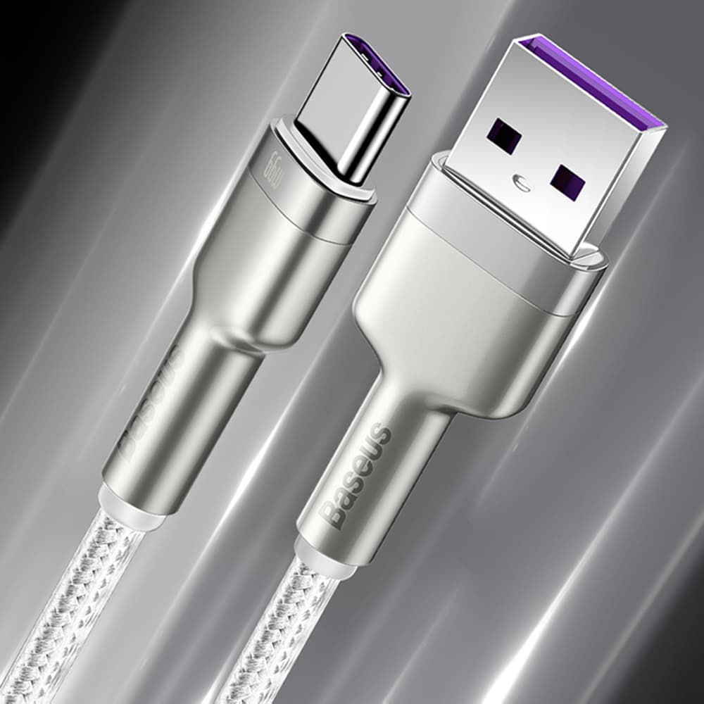 Baseus Cafule Series Metal USB na Type-C 66W 6A 1m Bílý - náhled 4