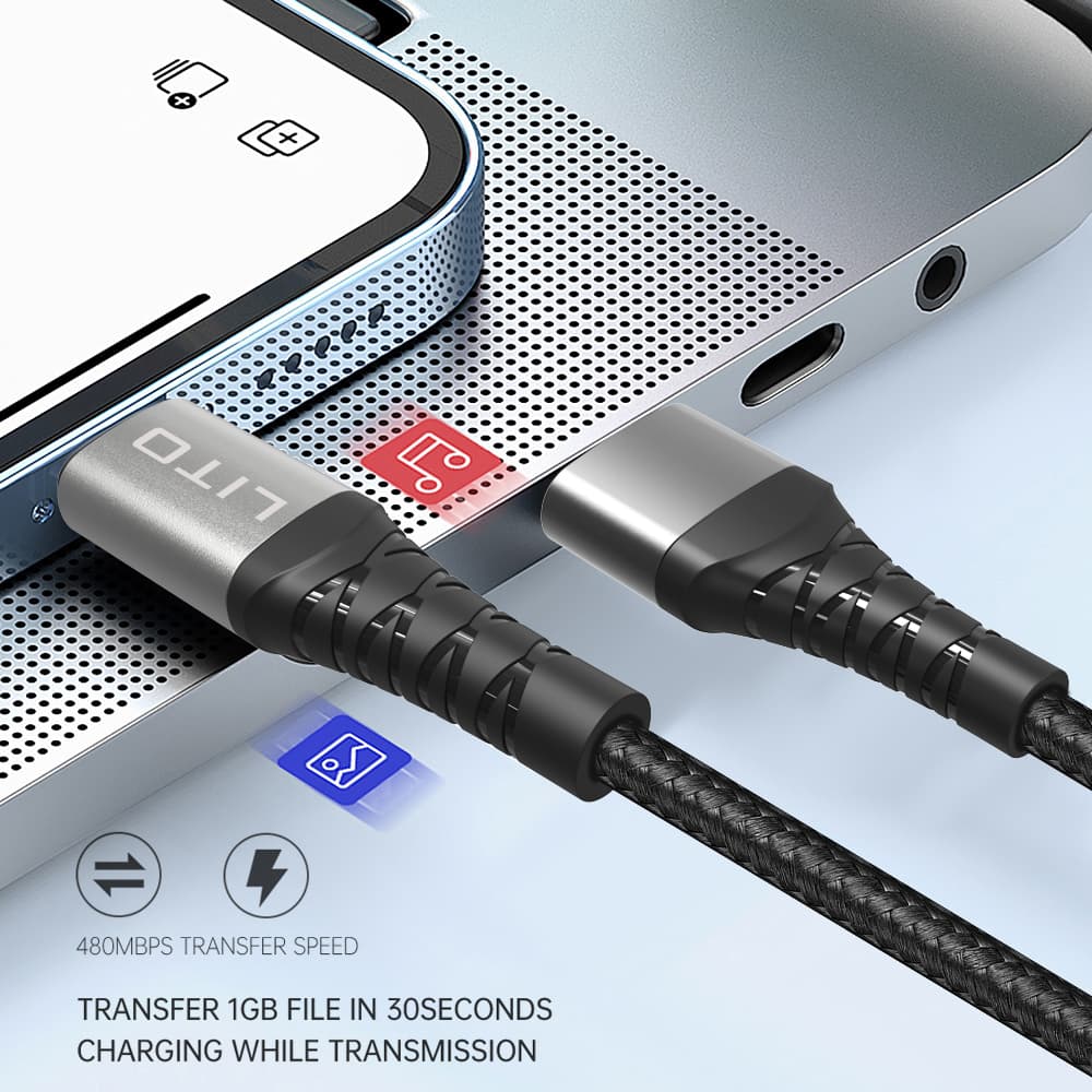 Lito datový kabel LD08V USB-A na micro-USB 2.4A 1m černý - náhled 4