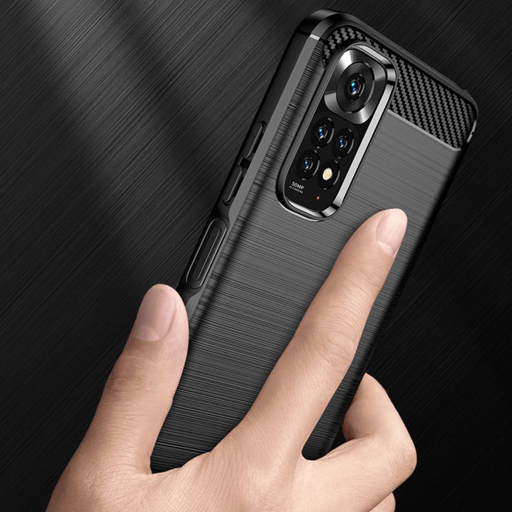 Techsuit Karbon Silikon Xiaomi Redmi Note 11 Note 11S Černý - náhled 4