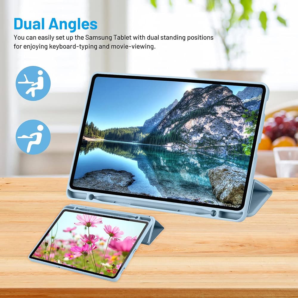 Techsuit Flex Trifold držák pera Samsung Galaxy Tab S6 Lite Nebesky modrá - náhled 4