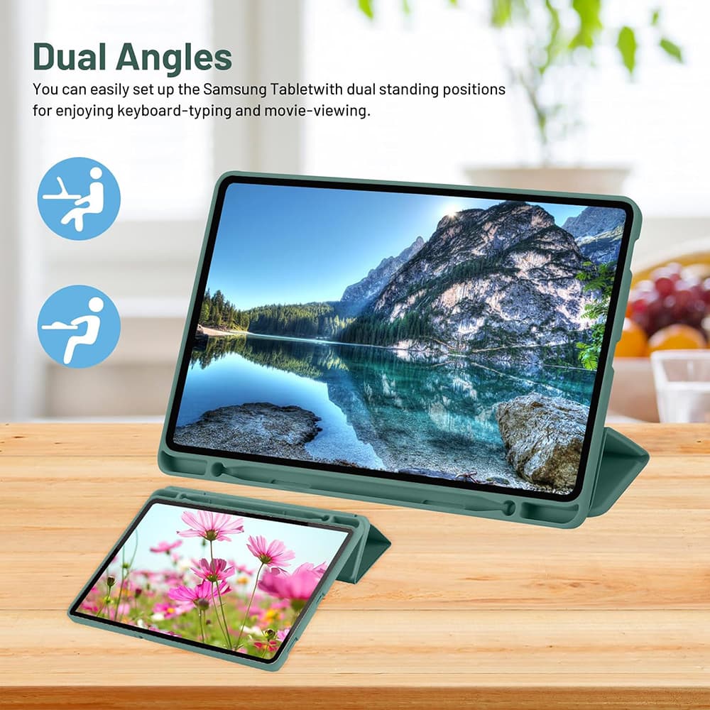 Techsuit Flex Trifold držák tužky Samsung Galaxy Tab S6 Lite Zelený - náhled 4