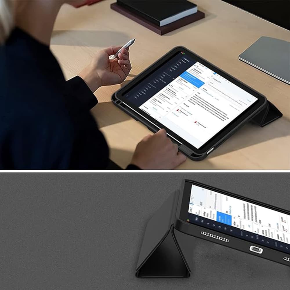 Techsuit Flex Trifold s držákem tužky iPad 10 (2022) Šedý - náhled 4