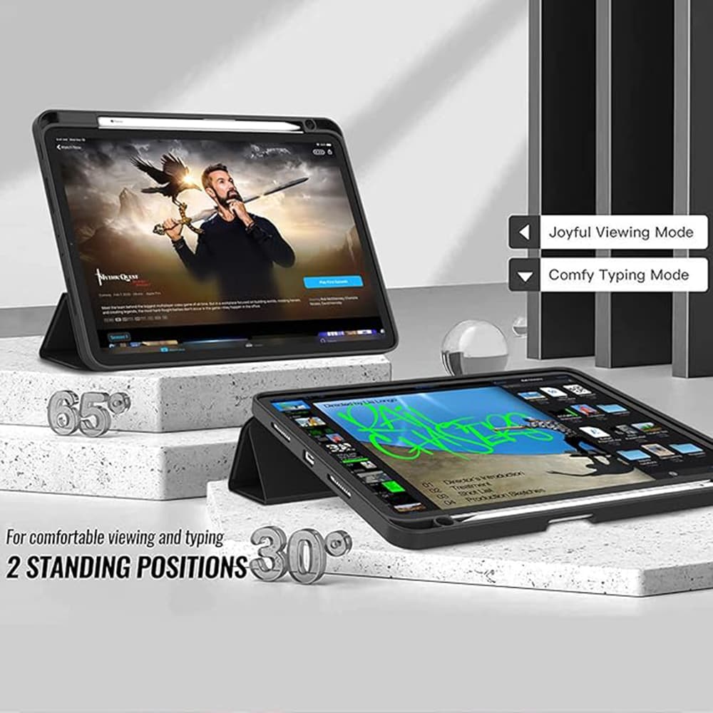Techsuit Flex Trifold s držákem tužky Xiaomi Pad 6 Pad 6 Pro černý - náhled 4