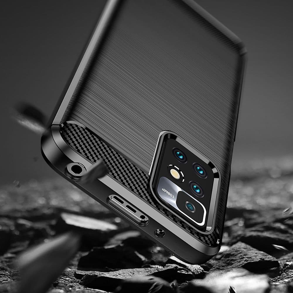 Techsuit Carbon Silicone Xiaomi Redmi 10 2021 2022 Černá - náhled 4