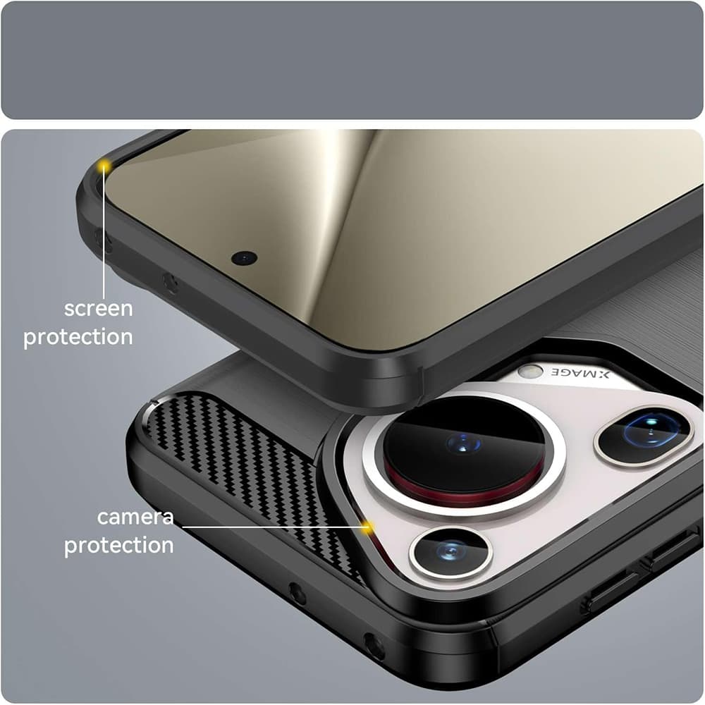 Pouzdro Techsuit Carbon Silicone Huawei Pura 70 Ultra černé - náhled 4