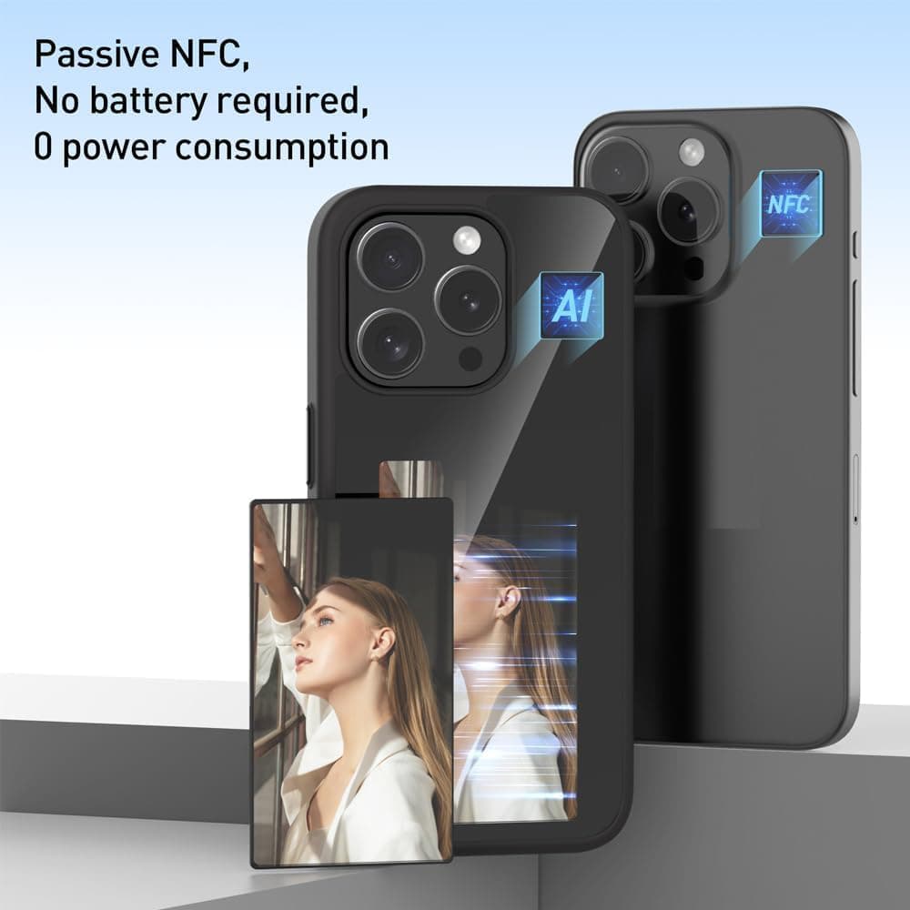 Techsuit Chytrá obrazovka NFC iPhone 15 Pro Černá - náhled 4