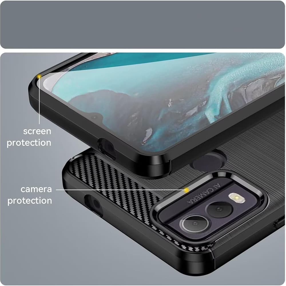Techsuit Carbon Silicone Nokia C22 Černá - náhled 4