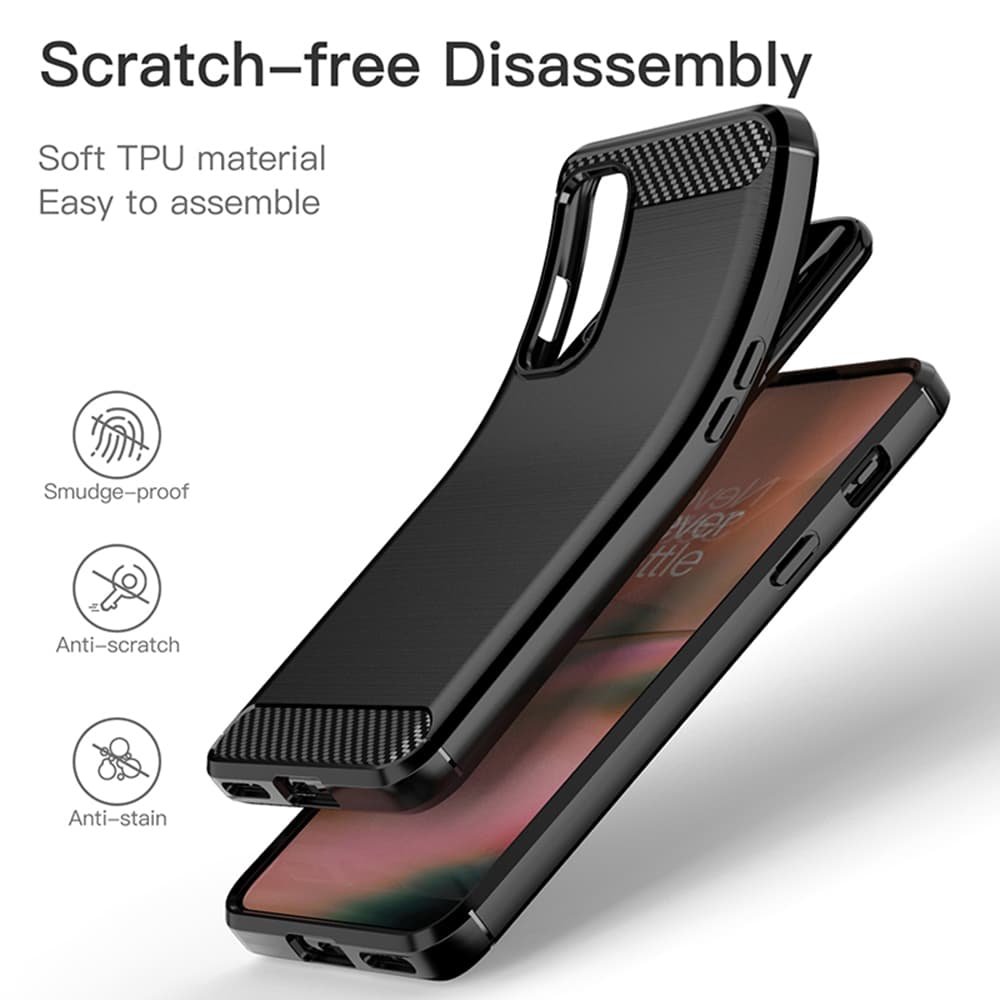 Techsuit Carbon Silicone pro OnePlus Nord 2 5G černý - náhled 4