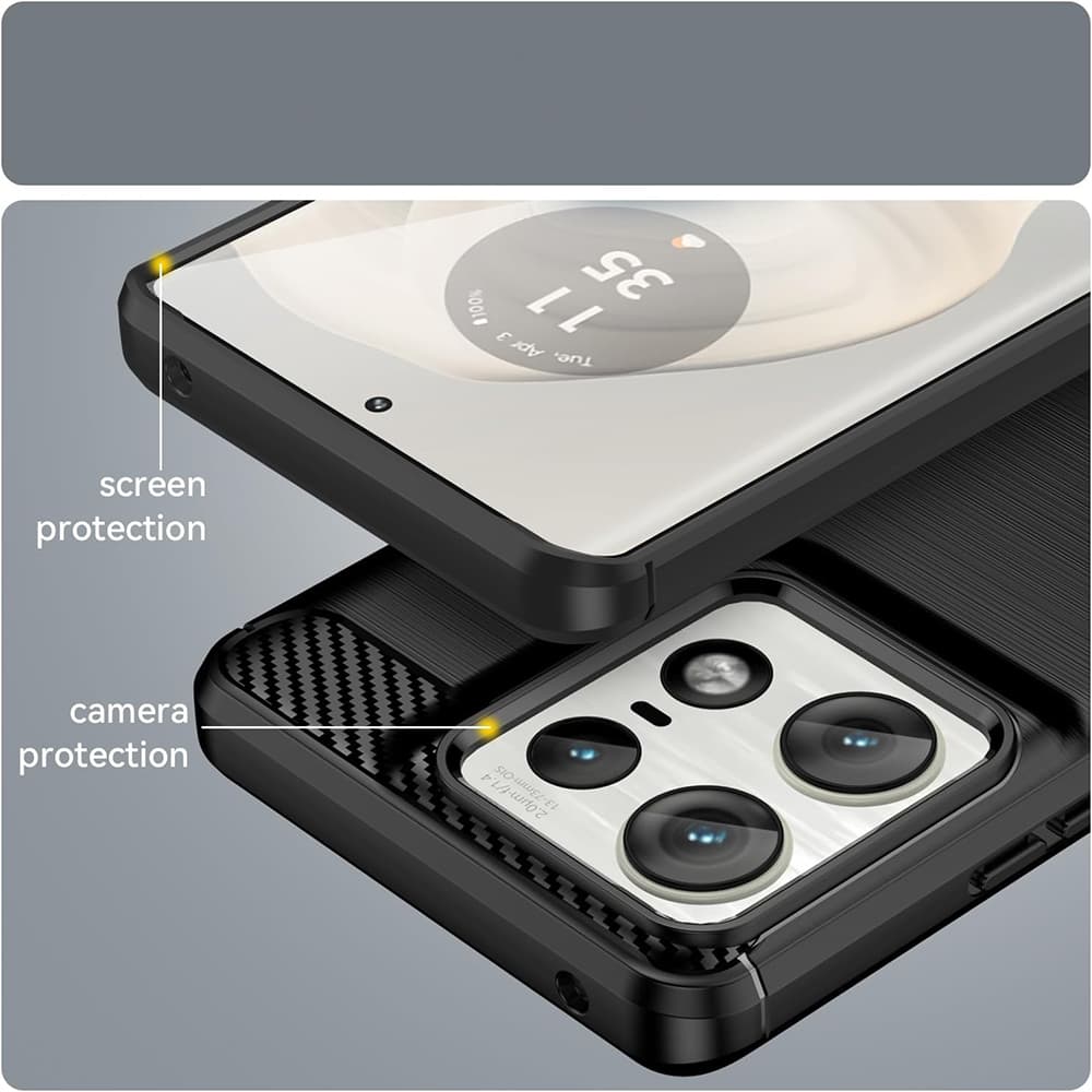 Techsuit Karbon Silikon Motorola Edge 50 Ultra Black - náhled 4