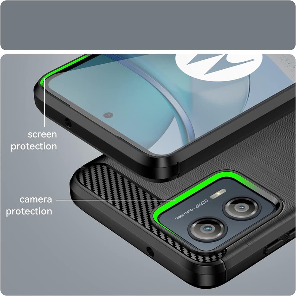 Techsuit Carbon Silicone kryt Motorola Edge50 Fusion Black - náhled 4