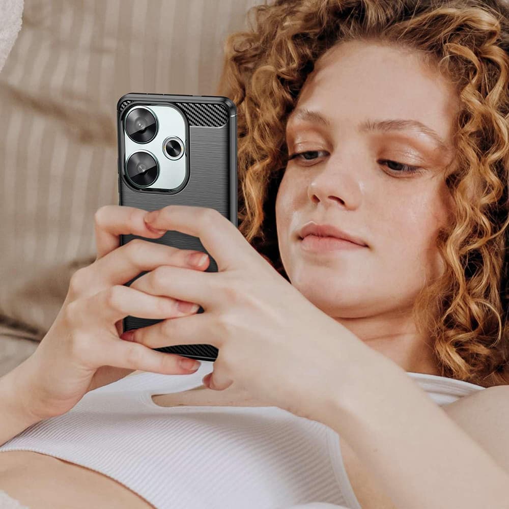 Techsuit Karbon Silikon Xiaomi Poco F6 Černý - náhled 4