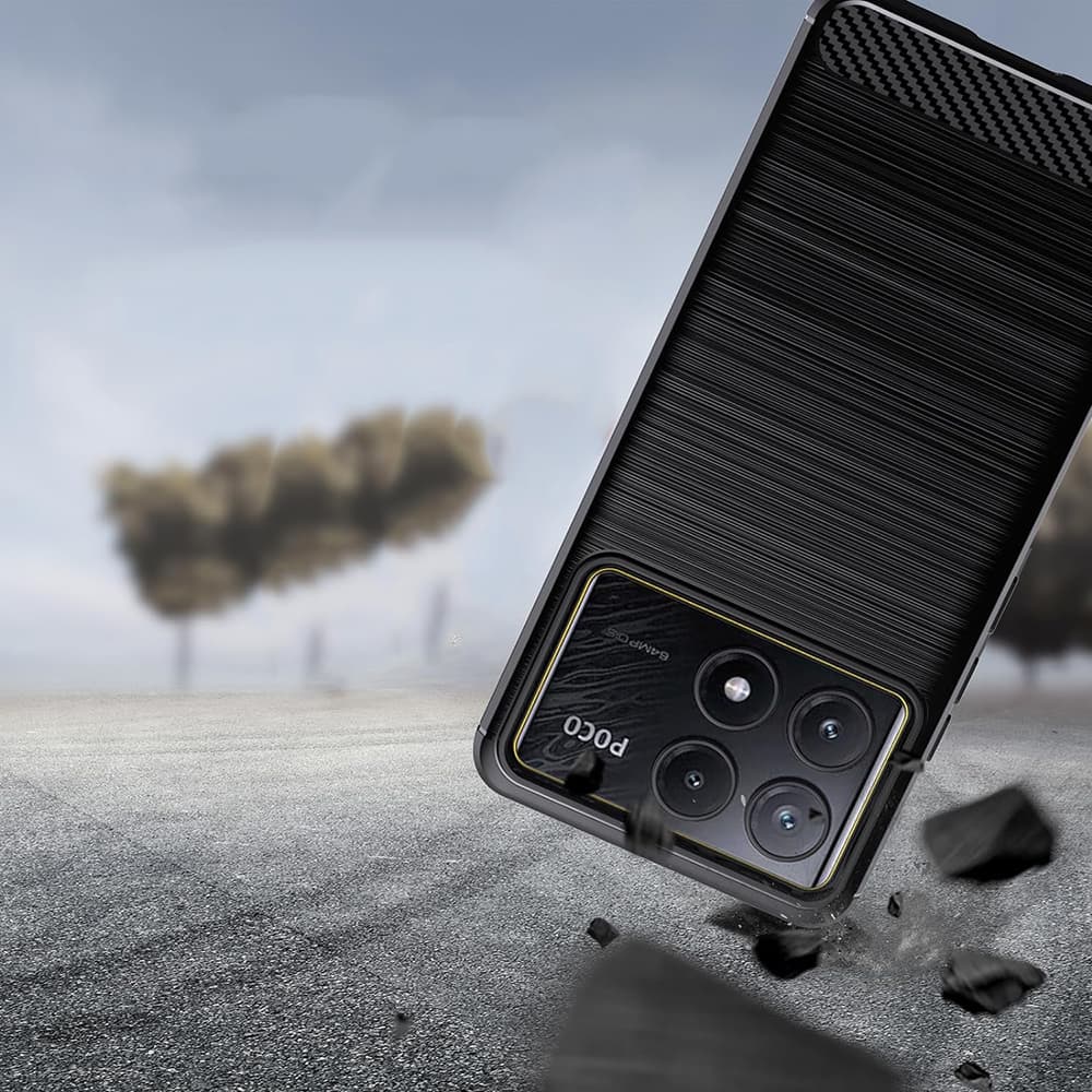 Techsuit Karbon Silikon Xiaomi Poco F6 Pro Černý - náhled 4