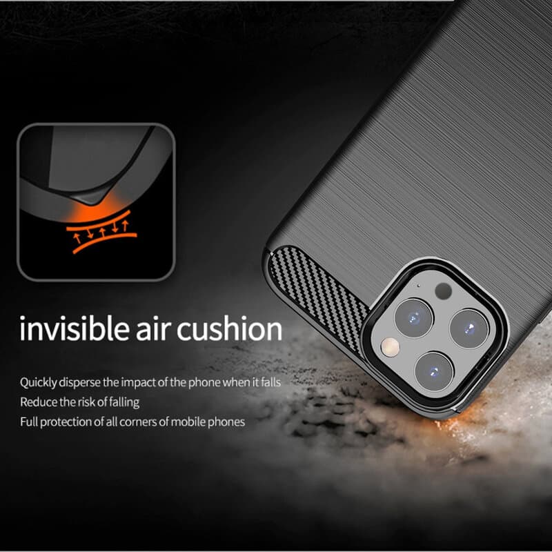 Techsuit Karbon Silikon iPhone 13 Pro Černý - náhled 4