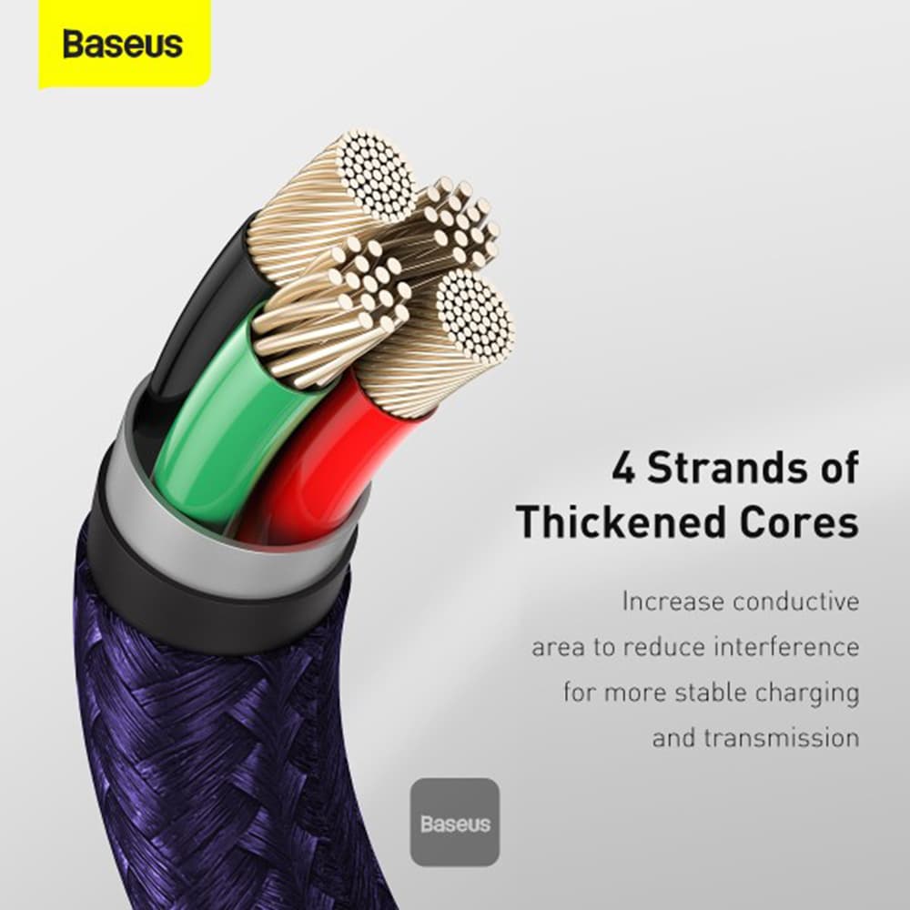 Baseus Cafule Metal CALJK-B05 USB Lightning 2.4A 2m fialový - náhled 4