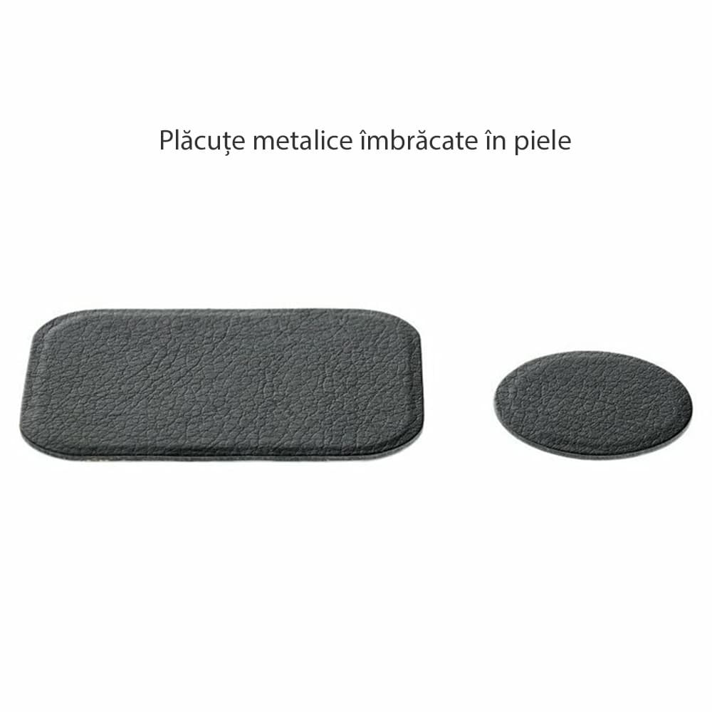 Techsuit 2ks Kovová destička MP02 PU kůže kryt Černá - náhled 4