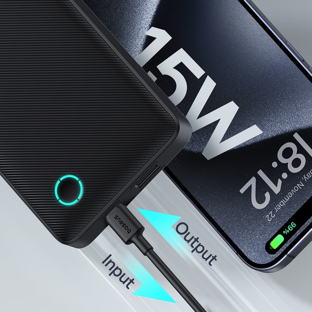 Baseus Power Bank Airpow Lite 10000mAh 15W Type-C s kabelem Cosmic Black - náhled 4
